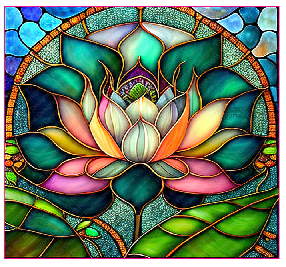 Stained Glass Lotus Full Color Skinny Tumbler Wrap