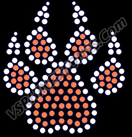 WILD ABOUT PAW PRINT RHINESTONE IRON ON TRANSFER COLORS 